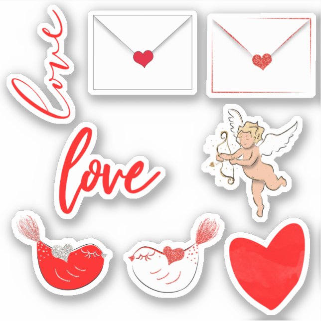 Valentine's themed sticker set (Front)