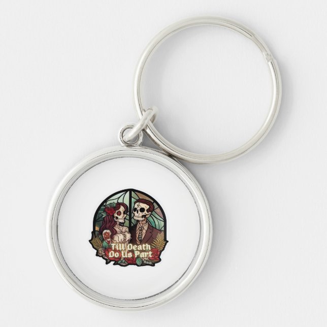 Valentines Till Death Do Us Part Classic Key Ring (Front)