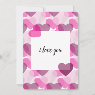 Valentine's Transparent Hearts Pink Blush Pattern Holiday Card