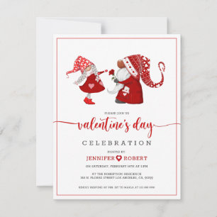 Valentines typography and gnomes thank you card