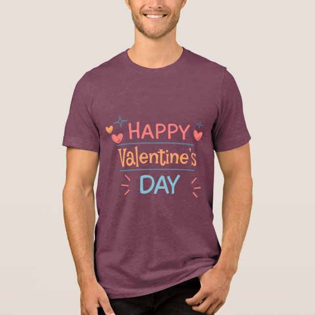 Valentine's Typography Sayings Tri-Blend Shirt (Front)