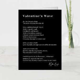 Valentines wave love poem  foil greeting card