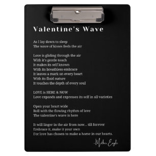 Valentines wave love poem poster wall art decor clipboard