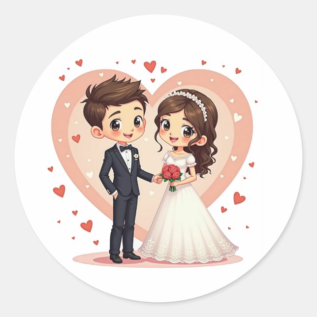 Valentine's Wedding Couple Stickers (Front)