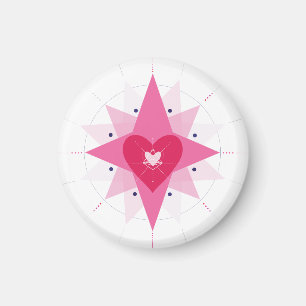 Valentines wedding heart illustration magnet