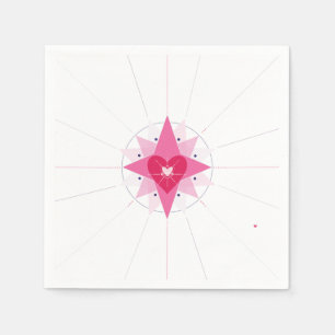 Valentines wedding heart illustration paper napkin