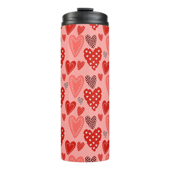Valentine's Whimsical Hearts  Thermal Tumbler (Front)