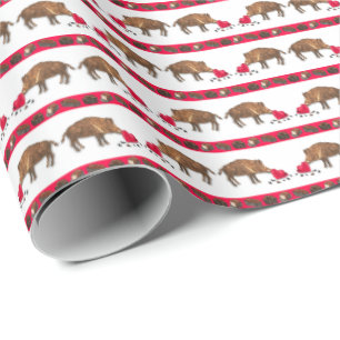 Valentine's Wild Boars Wrapping Paper