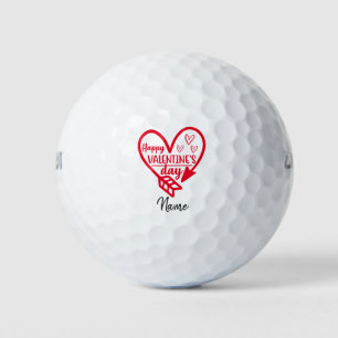 Valentine's with red heart to golfer Golf Balls