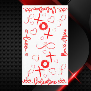 Valentine's XOXO with Hearts in Red   Tablecloth