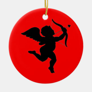 Valentines's Day Gift Cupid Silhoutte Ceramic Ornament