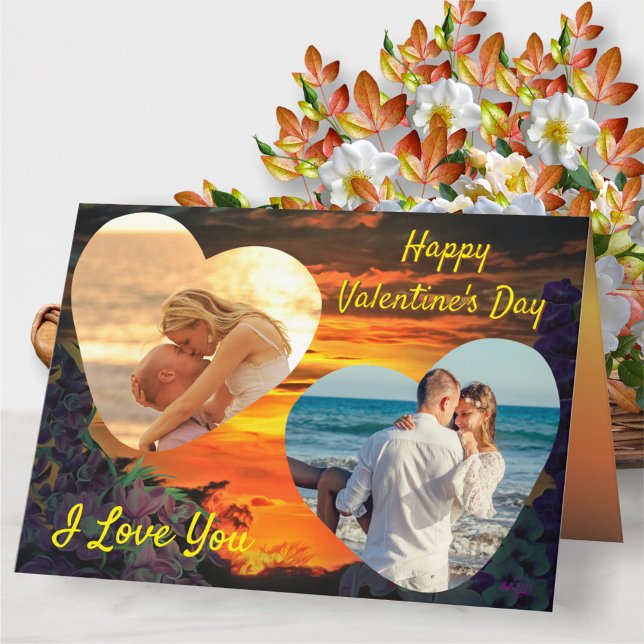 Valentin's Day Hearts Sunset 2584 Card (Creator Uploaded)