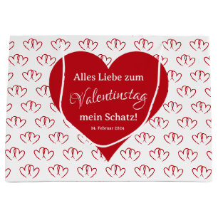Valentinstag, zwei rote Herzen - Large Gift Bag