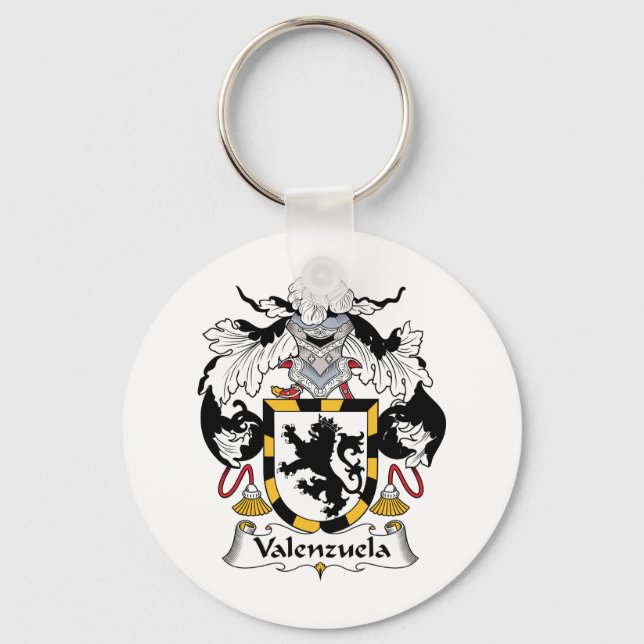 Valenzuela Family Crest Key Ring (Front)
