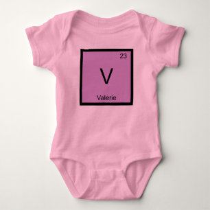 Valerie Name Chemistry Element Periodic Table Baby Bodysuit