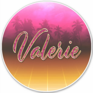 Valerie Vorname Name golden pink Aufkleber Sticker