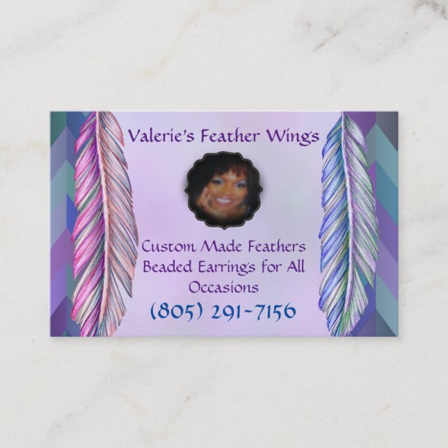Valerie's Feather Wings Business Card (Front)