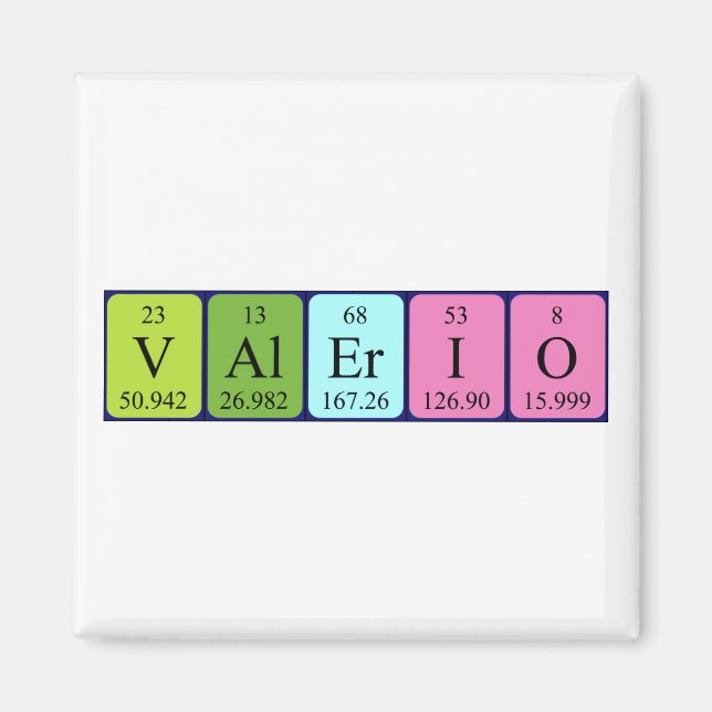 Valerio periodic table name magnet (Front)