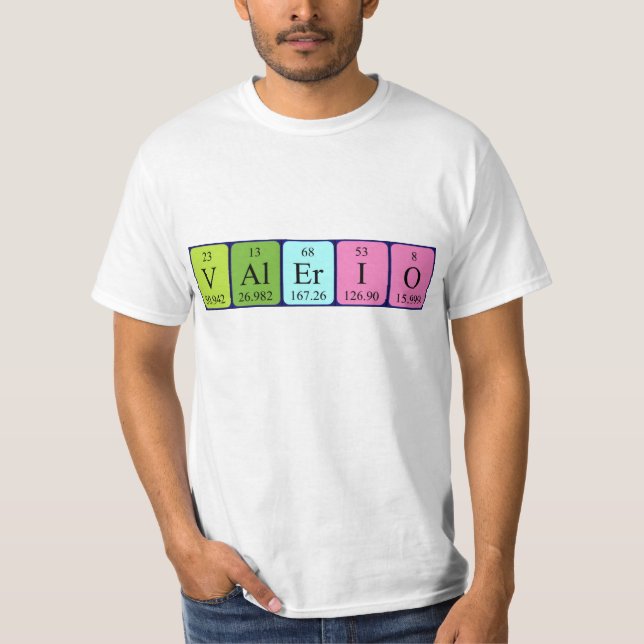 Valerio periodic table name shirt (Front)