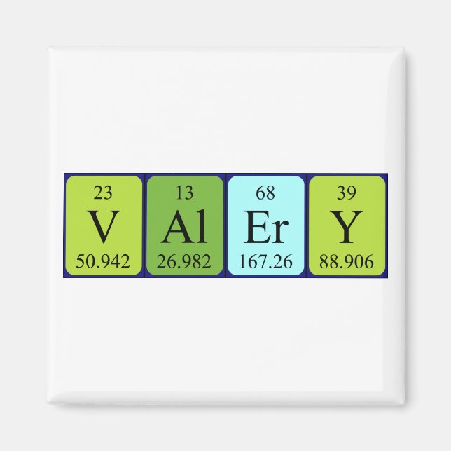 Valery periodic table name magnet (Front)