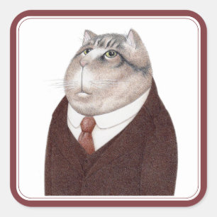 VALET CAT Large Square Stickers