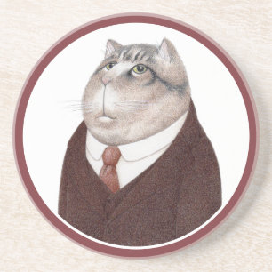 VALET CAT Round Sandstone Coaster
