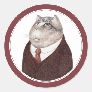 VALET CAT Small Round Stickers