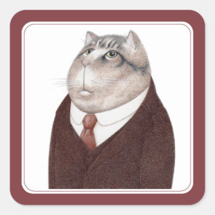 VALET CAT Small Square Stickers