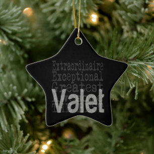 Valet Extraordinaire Ceramic Ornament