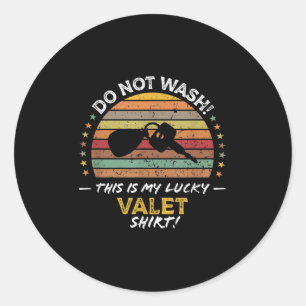 Valet Job Staff, Funny Quote Retro Vintage Graphic Classic Round Sticker