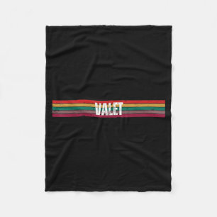 Valet Job Title Profession Birthday Worker Retro Fleece Blanket