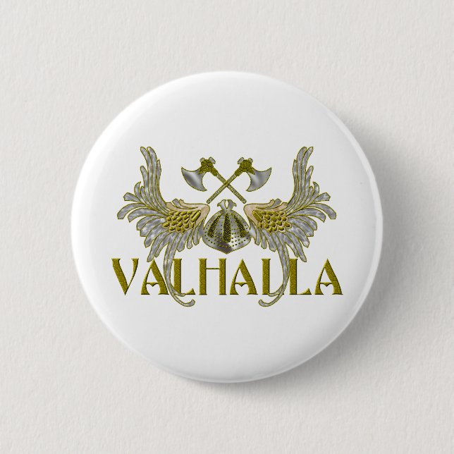 Valhalla 6 Cm Round Badge (Front)