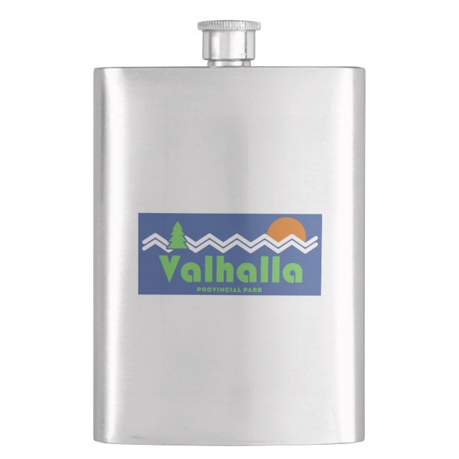 Valhalla Provincial Park Retro Hip Flask (Front)