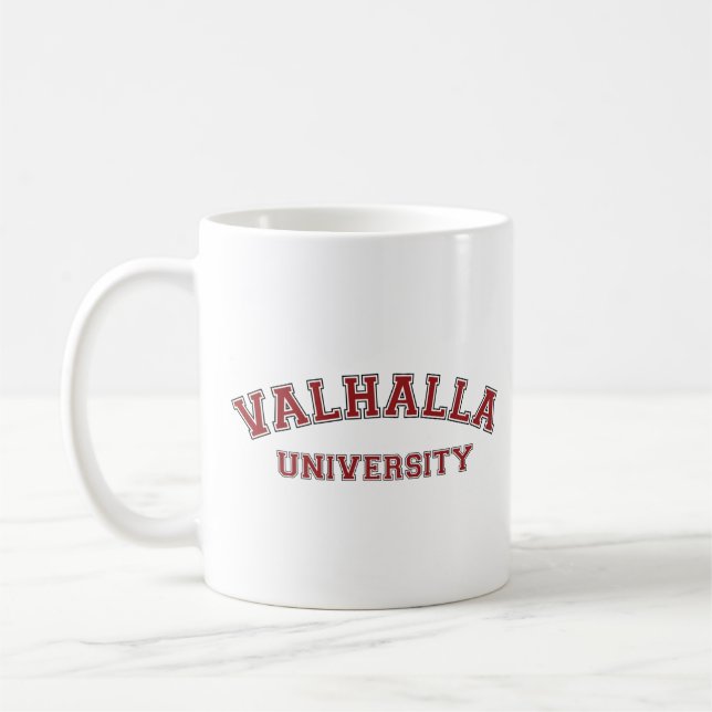 Valhalla university college Ring Cycle school red Coffee Mug (Left)