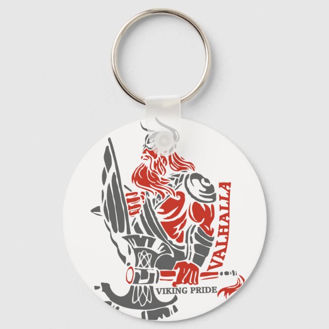 Valhalla - Viking Pride - Shield and Axe Design Key Ring (Front)