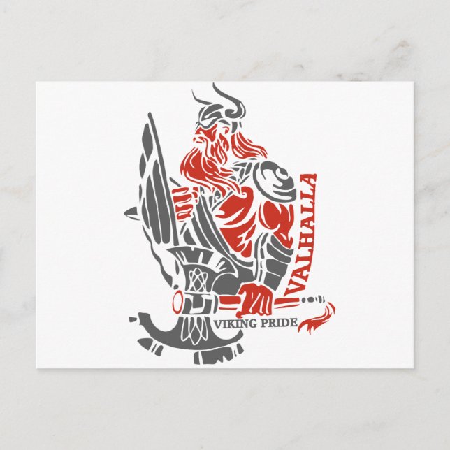 Valhalla - Viking Pride - Shield and Axe Design Postcard (Front)