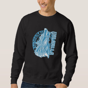 Valhalla Wolf Mask Odin Runes Norse Compass Viking Sweatshirt