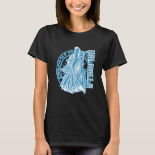 Valhalla Wolf Mask Odin Runes Norse Compass Viking T-Shirt