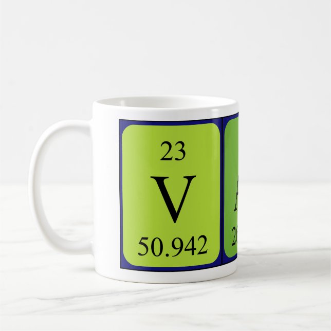 Vali periodic table name mug (Left)