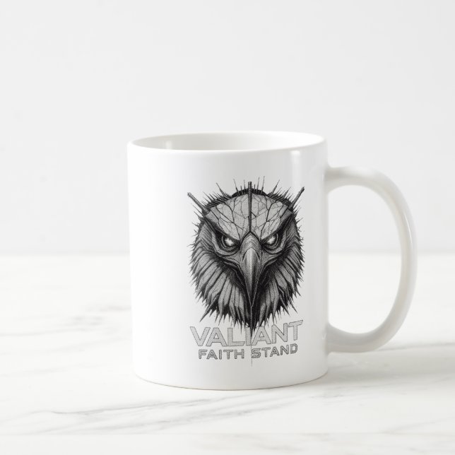 Valiant Faith Stand Eagle Christian Courage Streng Coffee Mug (Right)