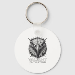 Valiant Faith Stand Eagle Christian Courage Streng Key Ring
