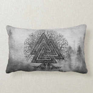 Valknut and Tree of Life Yggdrasil Lumbar Cushion