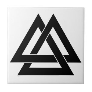 Valknut - Black Ceramic Tile