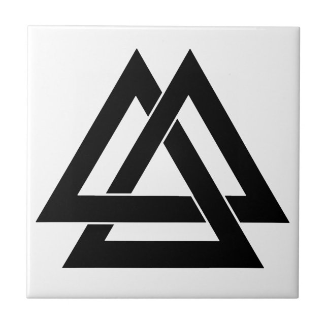 Valknut - Black Ceramic Tile (Front)