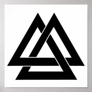 Valknut - Black Poster