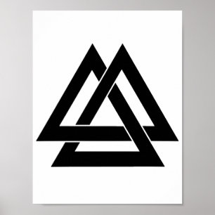 Valknut - Black Poster