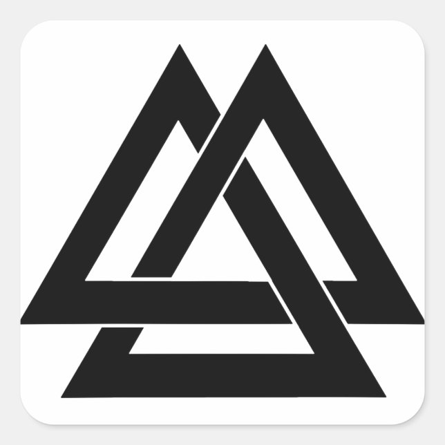 Valknut - Black Square Sticker (Front)