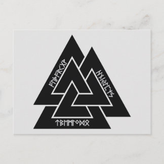 Valknut Etched Runes Postcard