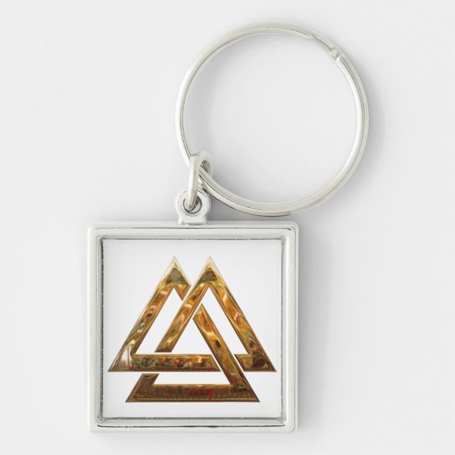 Valknut - Gold Key Ring (Front)
