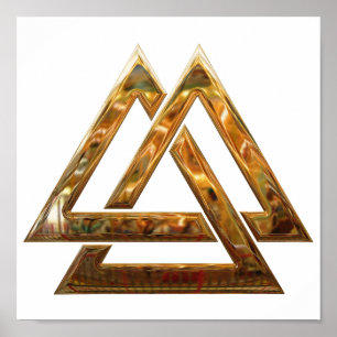 Valknut - gold poster